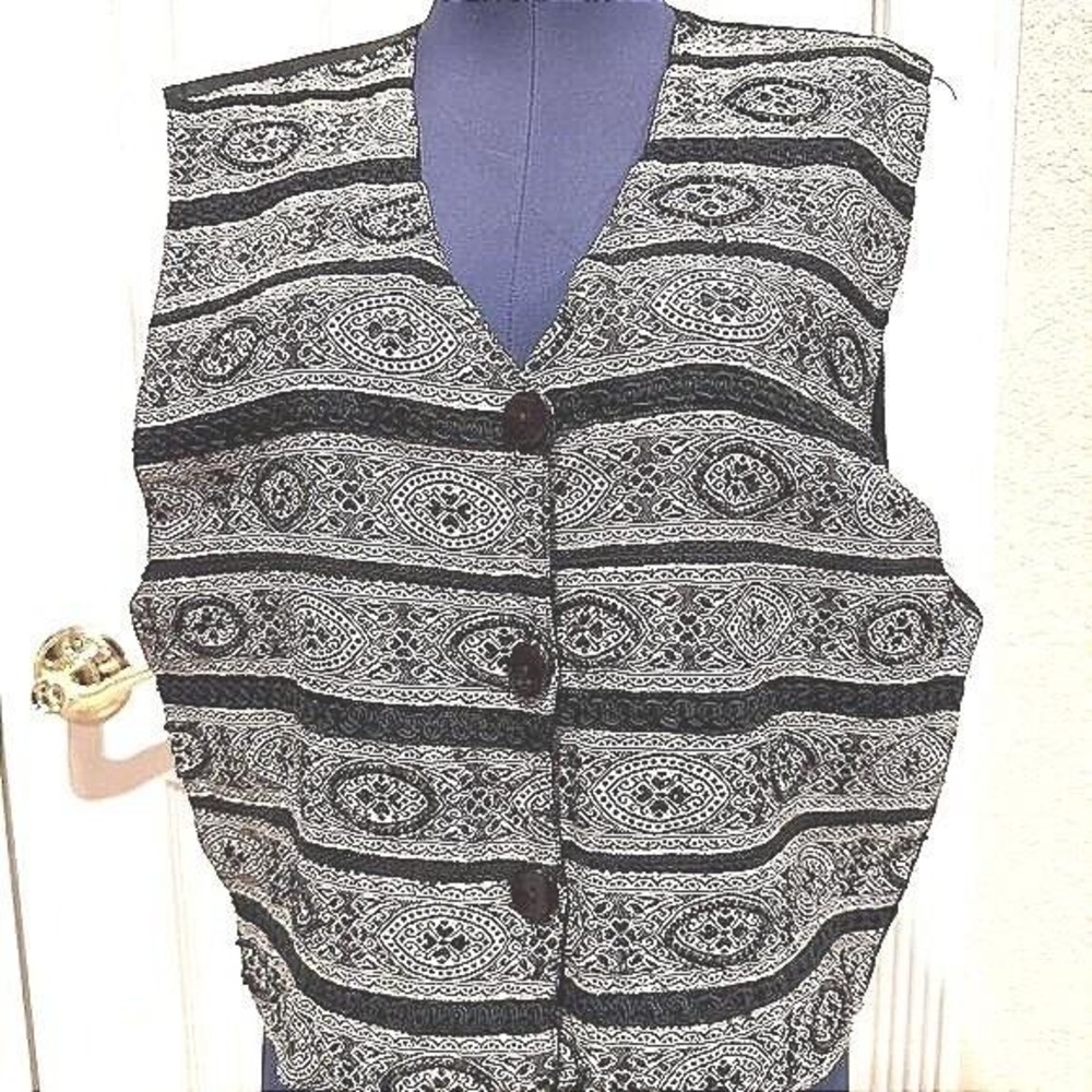 90s Vest‎ Womens Large TanZara International Striped Vintage Grunge Unisex Top